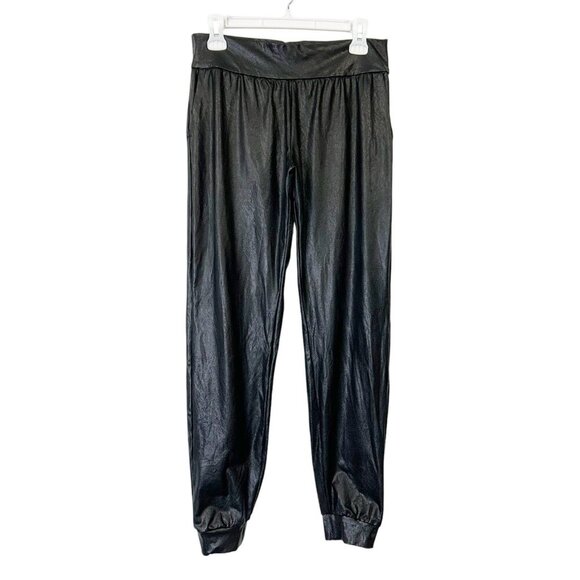 Commando Faux Leather Joggers Pants Women’s Size Medium Black - Picture 1 of 9